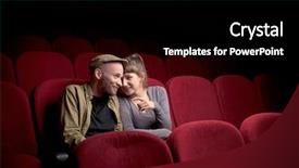  Presentation with red movie - Presentation enhanced with couple sitting alone at red background and a black colored foreground