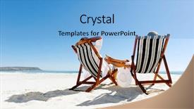  Presentation with summer at the beach - Audience pleasing presentation design consisting of couple sitting and relaxing enjoying backdrop and a light blue colored foreground