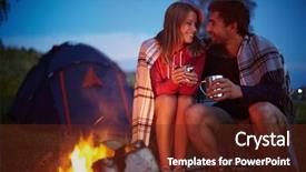  Presentation with fire - Cool new slide set with fire and drinking tea backdrop and a tawny brown colored foreground