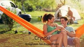  Presentation with love - PPT layouts enhanced with couple sitting in hammock chair background and a red colored foreground