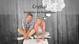  Presentation with wooden cross against the sky - Audience pleasing theme consisting of couple sitting looking at blueprint backdrop and a  colored foreground