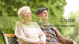  Presentation with bench vise - Colorful PPT layouts enhanced with couple sitting on a bench backdrop and a yellow colored foreground