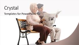  Presentation with joyful - Theme enhanced with couple sitting on a bench background and a white colored foreground