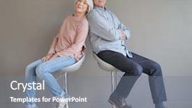  Presentation with sesame bar - Audience pleasing theme consisting of couple sitting on bar stool backdrop and a seafoam green colored foreground