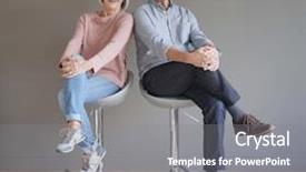  Presentation with senior couple - Theme with couple sitting on bar stool background and a gray colored foreground