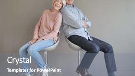  Presentation with senior couple - Slides consisting of couple sitting on bar stool background and a seafoam green colored foreground