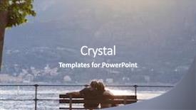  Presentation with italy - PPT layouts with couple sitting on the bench and looking at beautiful view of como lake on sunset in bellagio italy background and a gray colored foreground
