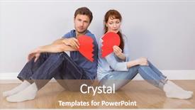  Presentation with broken heart - Beautiful PPT layouts featuring black man red snap - couple sitting with broken heart backdrop and a coral colored foreground