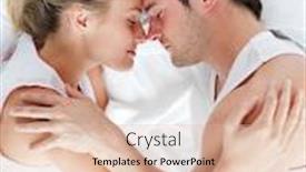  Presentation with sleeping - Slide set consisting of couple sleeping together in bed background and a lemonade colored foreground