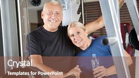  Presentation with senior couple - Slide set with  background and a  colored foreground.