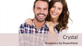  Presentation with couple - Slide set consisting of couple smiling on white background background and a lemonade colored foreground