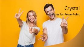  Presentation with death in loving memory - Amazing slide deck having couple standing isolated over yellow backdrop and a gold colored foreground