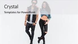  Presentation with together puzzle pieces beautiful - Presentation theme with couple standing together over white background and a white colored foreground