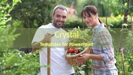  Presentation with vegetable garden - Theme having couple stood in garden background and a tawny brown colored foreground