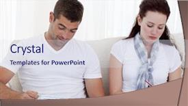  Presentation with electricity - Cool new PPT layouts with couple studying their budget backdrop and a  colored foreground