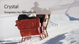  Presentation with airplane taking off sky - Theme featuring couple taking a sleigh ride background and a light gray colored foreground