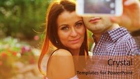  Presentation with self - Presentation theme featuring couple taking self-portrait photos with mobile smart phone background and a red colored foreground