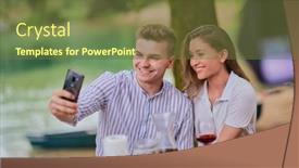  Presentation with outdoor party - Presentation featuring couple-taking-selfie-while-having background and a tawny brown colored foreground