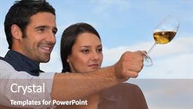  Presentation with wine tasting - Presentation theme enhanced with cropped view man opening - couple tasting wine outdoors background and a tawny brown colored foreground