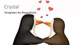  Presentation with love - Presentation design having couple-the-smiling-in-love background and a sky blue colored foreground