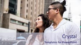  Presentation with tourist - Slides featuring couple tourist in paulista avenue background and a lemonade colored foreground
