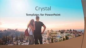  Presentation with granada - Theme having couple-tourist-looking-at-ancient background and a arctic colored foreground