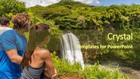  Presentation with kauai hawaii - Cool new presentation theme with couple tourists at hawaii kauai backdrop and a tawny brown colored foreground