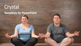  Presentation with wooden cross against the sky - Presentation featuring couple training together against wooden background and a violet colored foreground