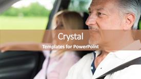  Presentation with car - Colorful PPT layouts enhanced with couple traveling in their car backdrop and a coral colored foreground