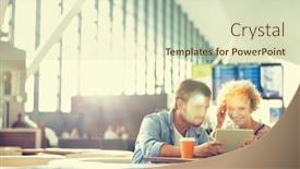  Presentation with flare - Beautiful PPT layouts featuring couple-using-digital-tablet backdrop and a soft green colored foreground