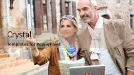  Presentation with city map - Colorful presentation design enhanced with platform balance - light blue gyroscooter isolated backdrop and a sky blue colored foreground