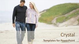  Presentation with walking - Amazing theme having couple walking at beach smiling backdrop and a lemonade colored foreground