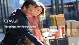  Presentation with book fair - Beautiful slide deck featuring couple walking by book fair backdrop and a wine colored foreground