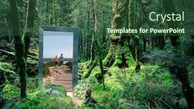  Presentation with rainforest - Slide set with couple-walking-from-rainforest background and a ocean colored foreground