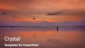  Presentation with goa beach - Slide deck having girl with a mobile phone background and a coral colored foreground.