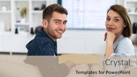  Presentation with living room - Presentation enhanced with couple-watches-tv-together background and a soft green colored foreground