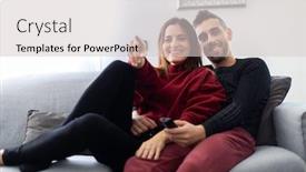  Presentation with movie - Cool new theme with couple-watching-a-movie backdrop and a light gray colored foreground