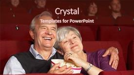  Presentation with cinema - Presentation enhanced with couple watching film in cinema background and a wine colored foreground