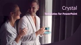  Presentation with romantic - Slide set having couple-wearing-bathrobes-on-romantic background and a wine colored foreground