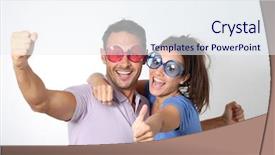  Presentation with colored - Theme enhanced with hippy birthday - couple wearing colored glasses having background and a sky blue colored foreground