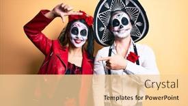  Presentation with day dead - PPT layouts featuring couple-wearing-day background and a blonde colored foreground