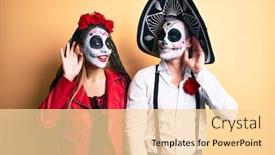  Presentation with day dead - Amazing presentation having couple-wearing-day backdrop and a blonde colored foreground