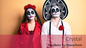  Presentation with day dead - Slide deck enhanced with couple-wearing-day background and a red colored foreground