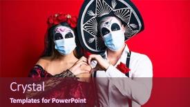  Presentation with heart medical - Slide deck with couple-wearing-day background and a tawny brown colored foreground