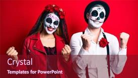  Presentation with day dead - Slide set enhanced with couple-wearing-day background and a tawny brown colored foreground