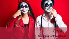  Presentation with day dead - Beautiful slide set featuring couple-wearing-day backdrop and a crimson colored foreground