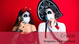  Presentation with day dead - Beautiful slide set featuring couple-wearing-day backdrop and a red colored foreground
