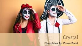  Presentation with day dead - Cool new slide set with couple-wearing-day backdrop and a blonde colored foreground