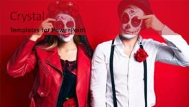  Presentation with acne - Beautiful presentation design featuring couple-wearing-day backdrop and a crimson colored foreground