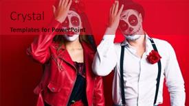  Presentation with day dead - Cool new presentation design with couple-wearing-day backdrop and a crimson colored foreground